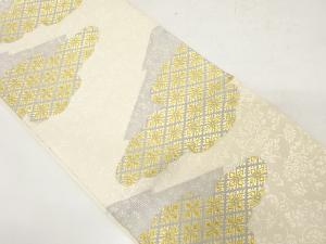 アンティーク　雲取りに花菱・花唐草模様織り出し袋帯（材料）